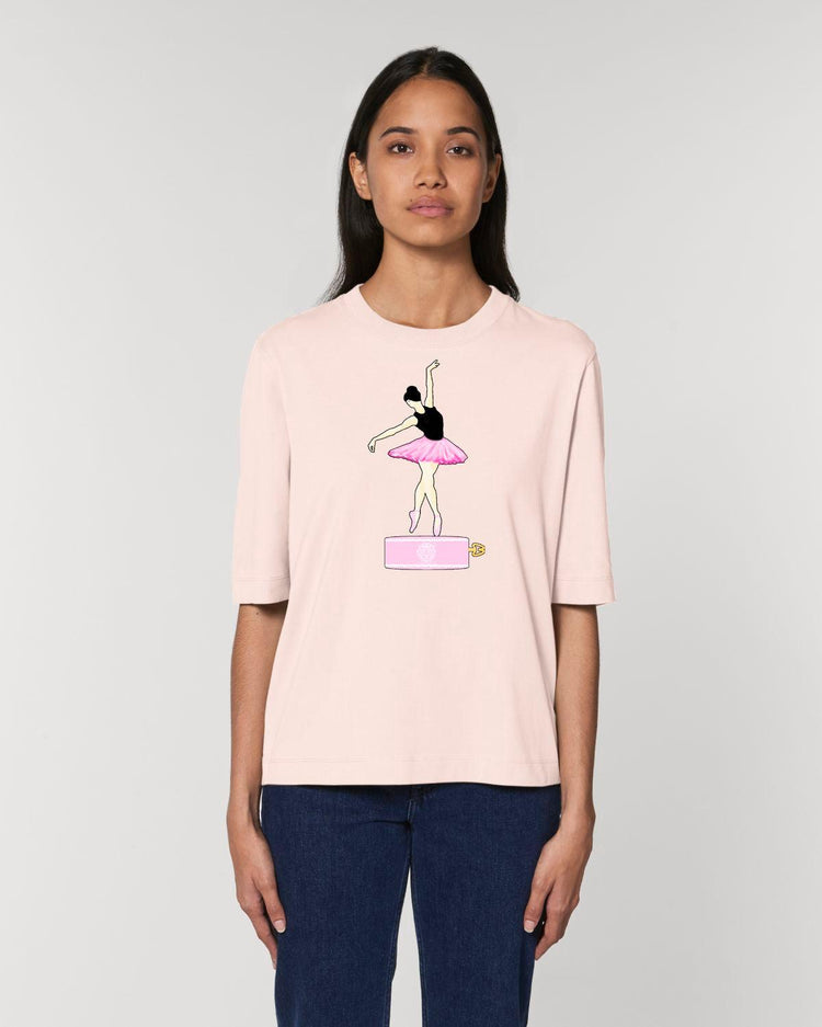 Olivier Industries ® Ballerina porcelain music box Ladies organic Tee - Olivier Industries ® Art & Apparel