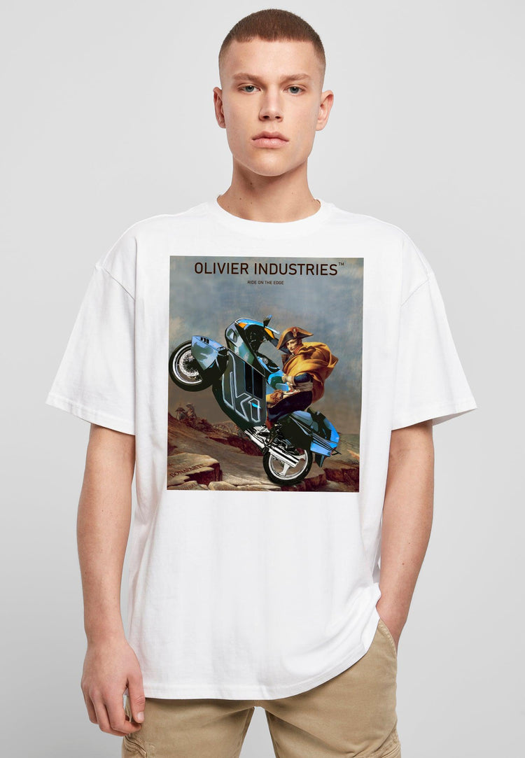 Olivier Industries ® Napoleon Bonaparte ride on the edge unisex oversized tee - Olivier Industries ® Art & Apparel