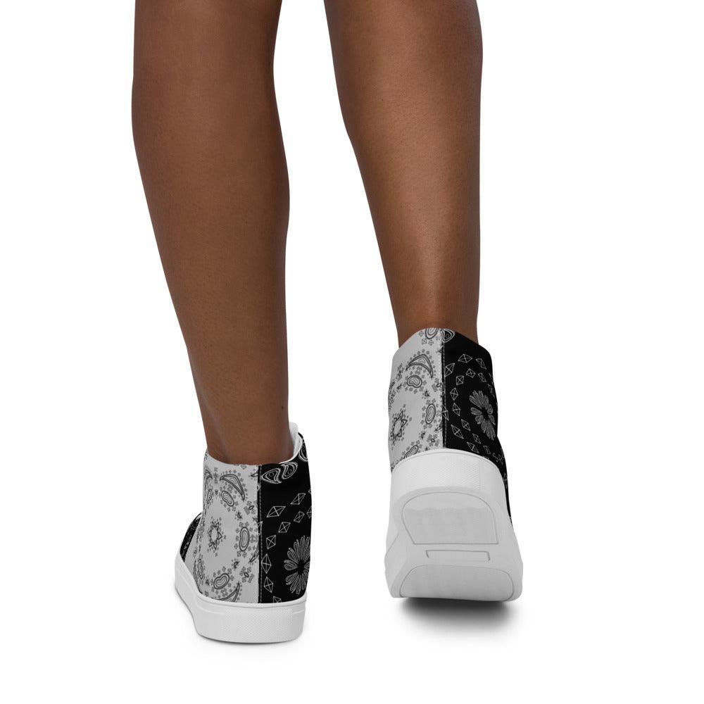Olivier Industries ® Paisley Pattern Woman canvas High Tops - Olivier Industries ® Art & Apparel