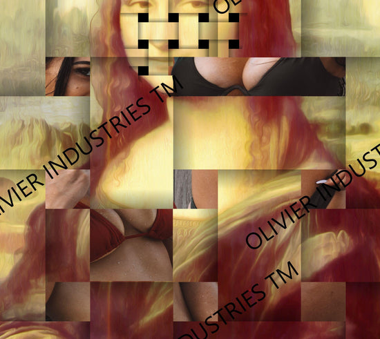 Olivier Industries ® Oversized- Mona Lisa secret Poster - Ladies Boyfriend Tee - Olivier Industries ® Art & Apparel