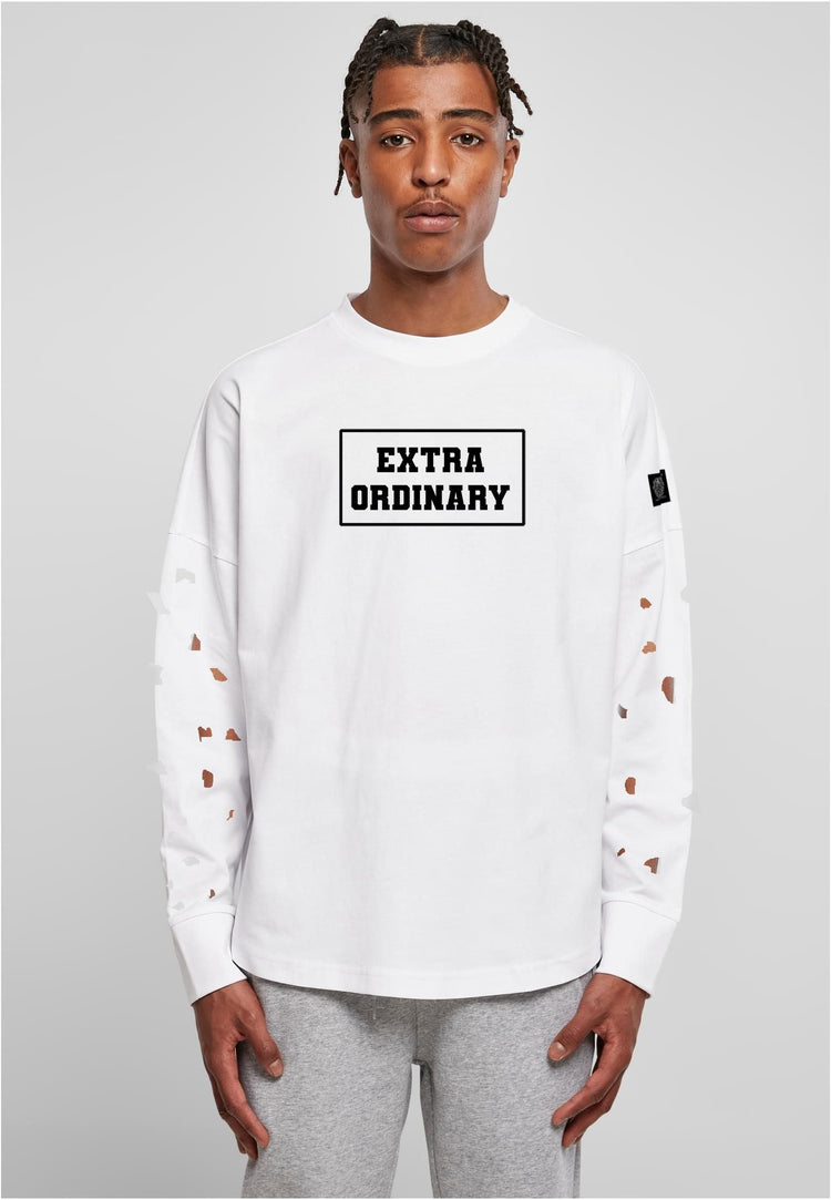 Olivier Industries ® EXTRA ORDINARY trash cut hole oversize sleeves Longsleeve - Olivier Industries ® Art & Apparel