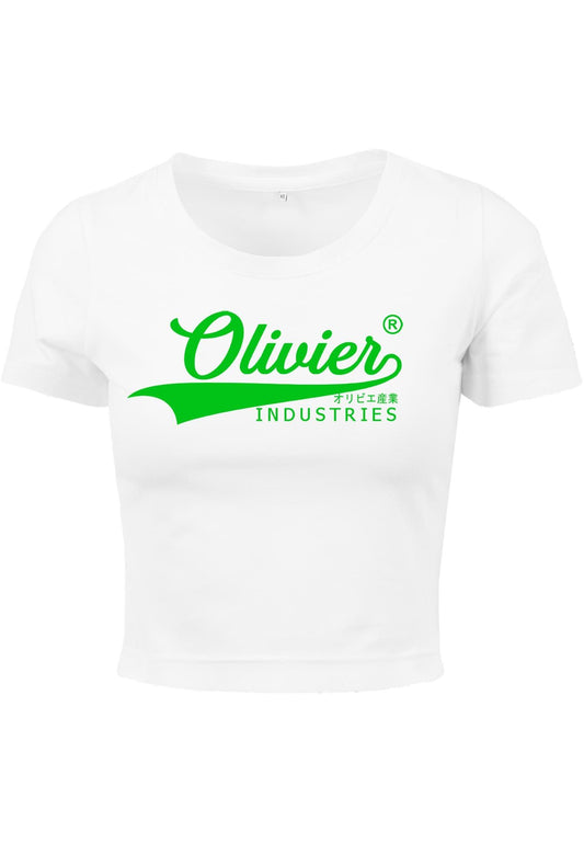 Olivier Industries ® Logo green woman Crop Top - Olivier Industries ® Art & Apparel
