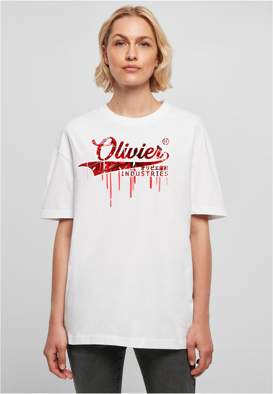 Olivier Industries ® Oversized - Summer style Logo red - Ladies Boyfriend Tee - Olivier Industries ® Art & Apparel