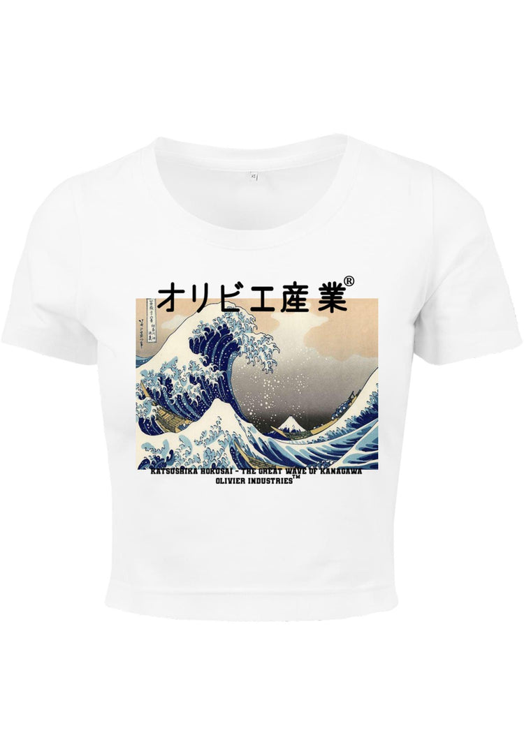 Olivier Industries ®Great wave of Kanagawa woman Crop Top - Olivier Industries ® Art & Apparel