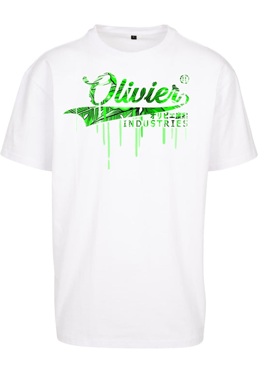 Olivier Industries ®Summer Brand Logo Green oversized Men Tee - Olivier Industries ® Art & Apparel