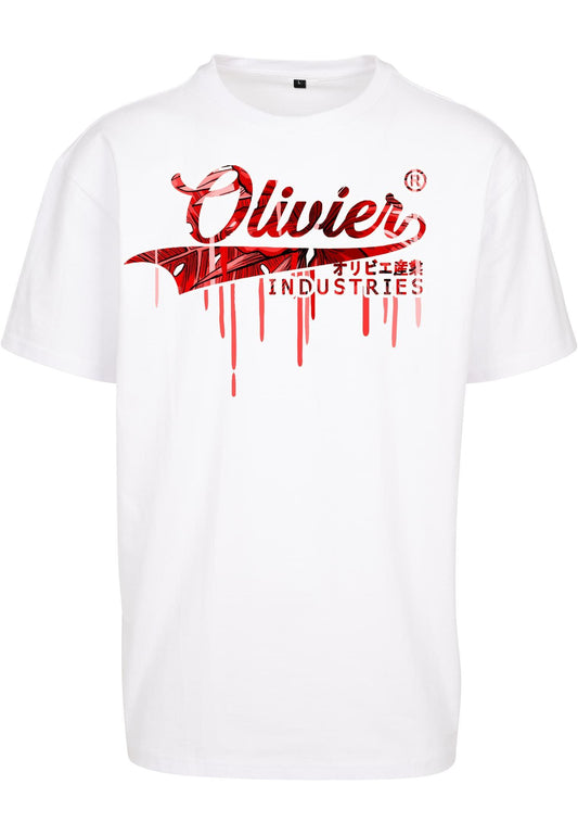 Olivier Industries ®Summer Brand Logo red oversized Men Tee - Olivier Industries ® Art & Apparel