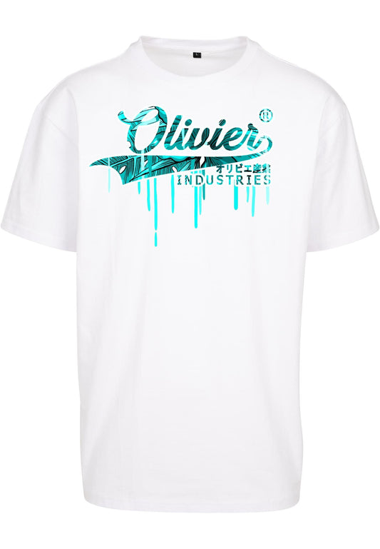 Olivier Industries ®Summer Brand Logo ocean blue oversized Men Tee - Olivier Industries ® Art & Apparel