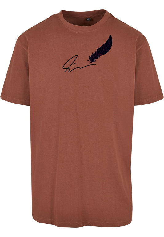 Olivier Industries ®Signature Feather -charocal oversized Men Tee - Olivier Industries ® Art & Apparel