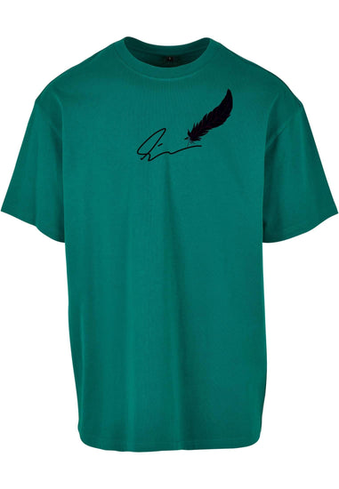 Olivier Industries ®Signature Feather -bottle green oversized Men Tee - Olivier Industries ® Art & Apparel