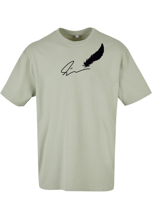 Olivier Industries ®Signature Feather - mint oversized Men Tee - Olivier Industries ® Art & Apparel