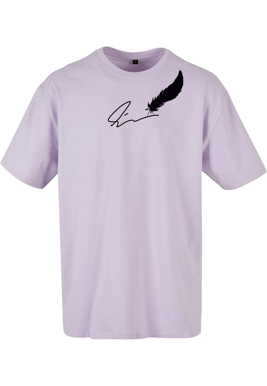 Olivier Industries ®Signature Feather - lilac oversized Men Tee - Olivier Industries ® Art & Apparel