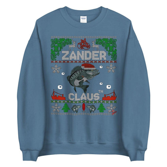 Zander Claus Pullover - Zander Claus TM the original Christmas sweater for anglers unisex sweaters - Olivier Industries