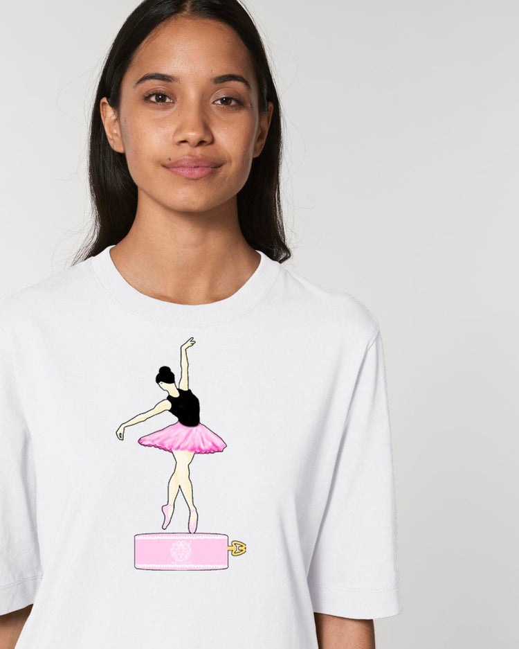 Olivier Industries ® Ballerina porcelain music box Ladies organic Tee - Olivier Industries ® Art & Apparel