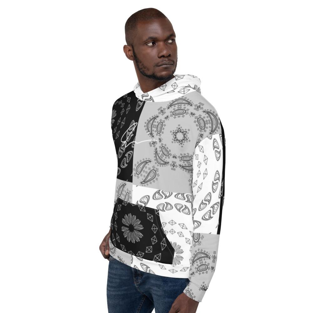 Olivier Industries ® handmade drawn and sewn paisley unisex Hoodie - Olivier Industries ® Art & Apparel