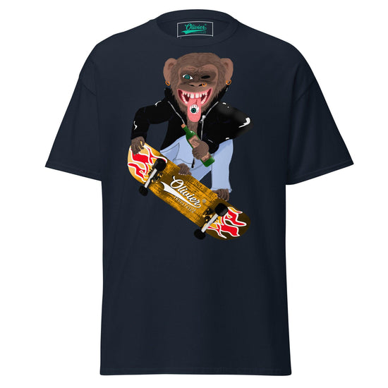 Olivier Industries ® Worldwide-The skating Ape Men fitted Tee - Olivier Industries ® Art & Apparel