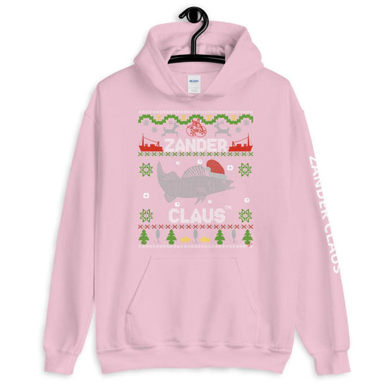 Zander Claus Weihnachtspulli - Ugly Sweater Look mit kleiner Signatur im Design und Logo auf linkem Arm -Zander Claus ®  Kapuzenpullover - Olivier Industries