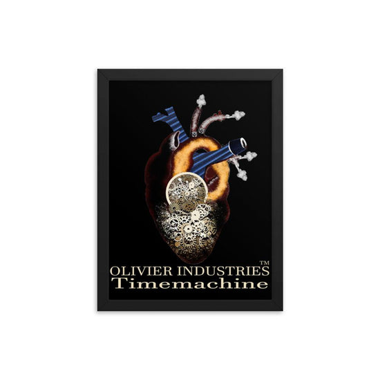 Olivier Industries ® Timemachine anatomical heart framed Poster - Olivier Industries ® Art & Apparel