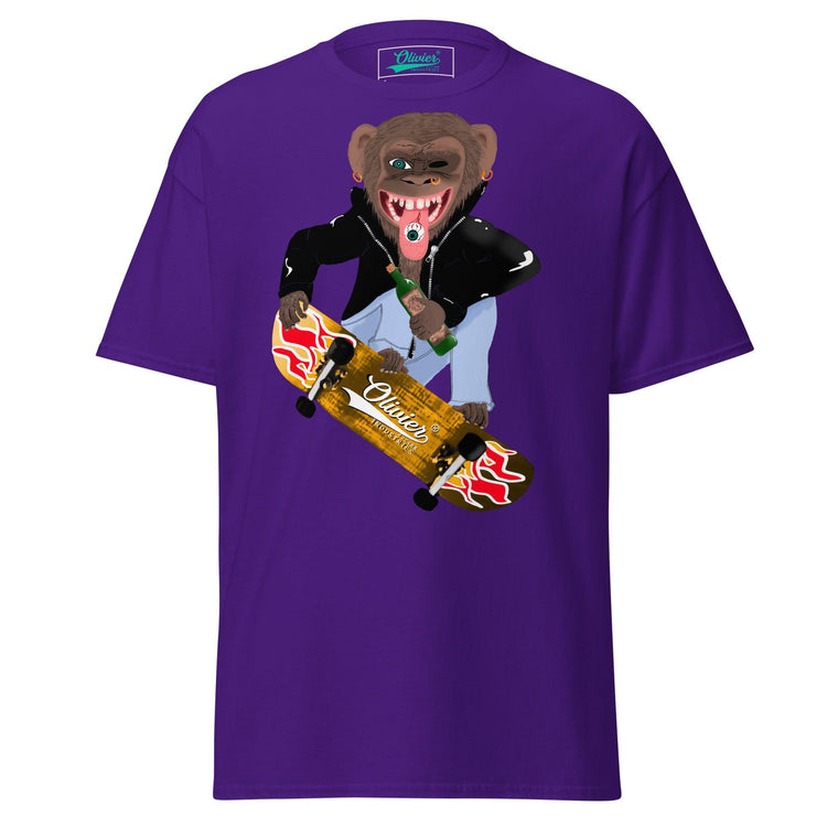 Olivier Industries ® Worldwide-The skating Ape Men fitted Tee - Olivier Industries ® Art & Apparel