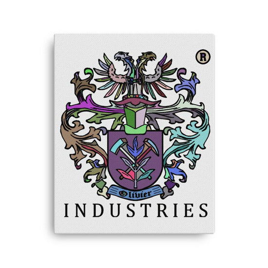 Olivier Industries ® handmade drawn registred Brand Logo Multicolored on Canvas - Olivier Industries