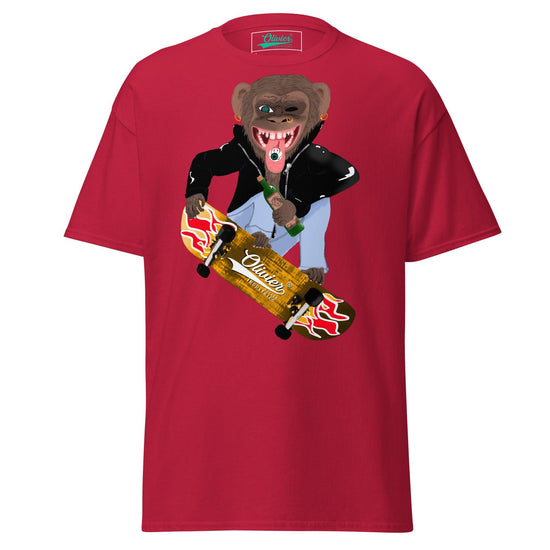 Olivier Industries ® Worldwide-The skating Ape Men fitted Tee - Olivier Industries ® Art & Apparel