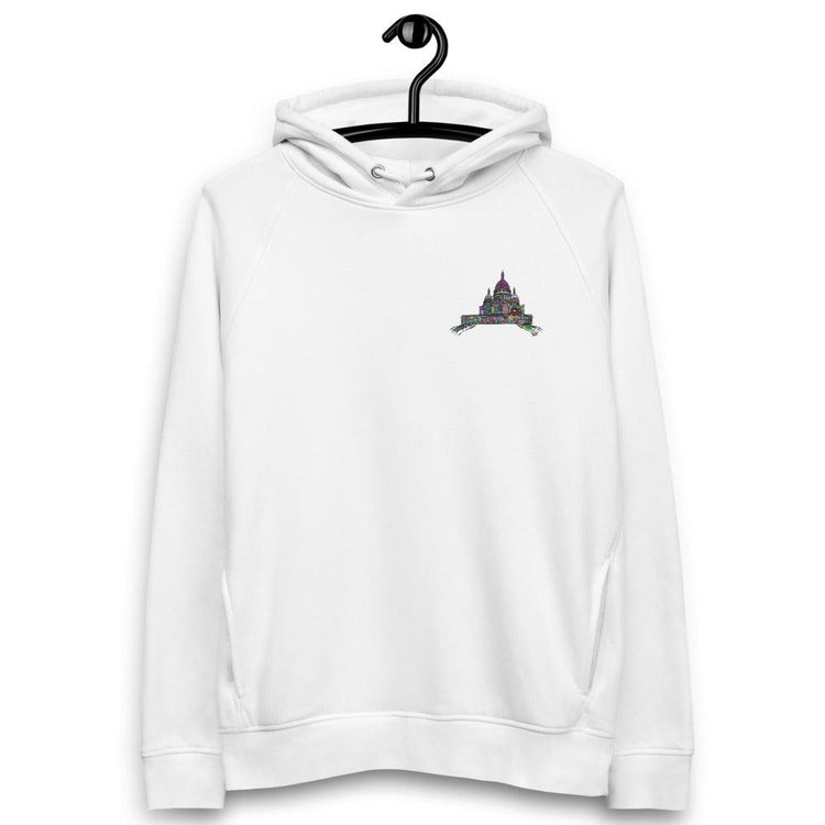 Olivier Industries ® abstract drawn sacre coeur organic cotton Unisex pullover hoodie - Olivier Industries