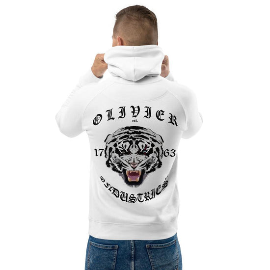 Olivier Industries ® White Tiger on organic cotton Unisex Kapuzenpullover - Olivier Industries