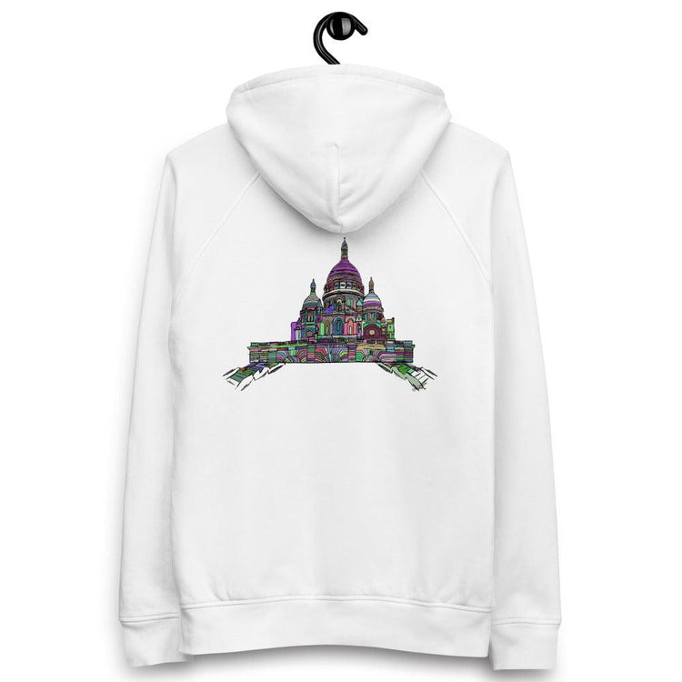 Olivier Industries ® abstract drawn sacre coeur organic cotton Unisex pullover hoodie - Olivier Industries