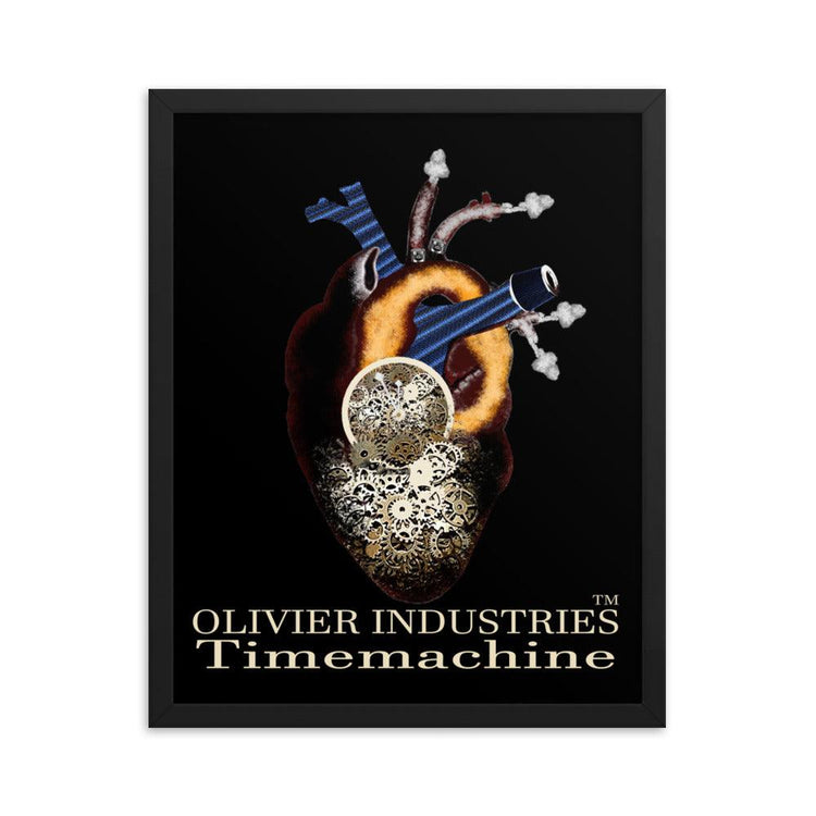 Olivier Industries ® Timemachine anatomical heart framed Poster - Olivier Industries ® Art & Apparel