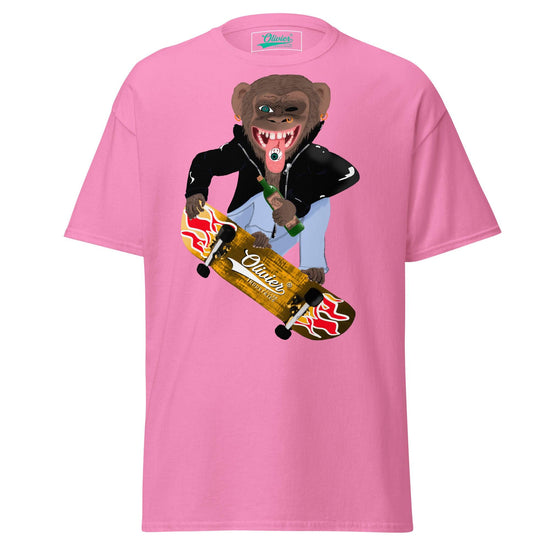 Olivier Industries ® Worldwide-The skating Ape Men fitted Tee - Olivier Industries ® Art & Apparel